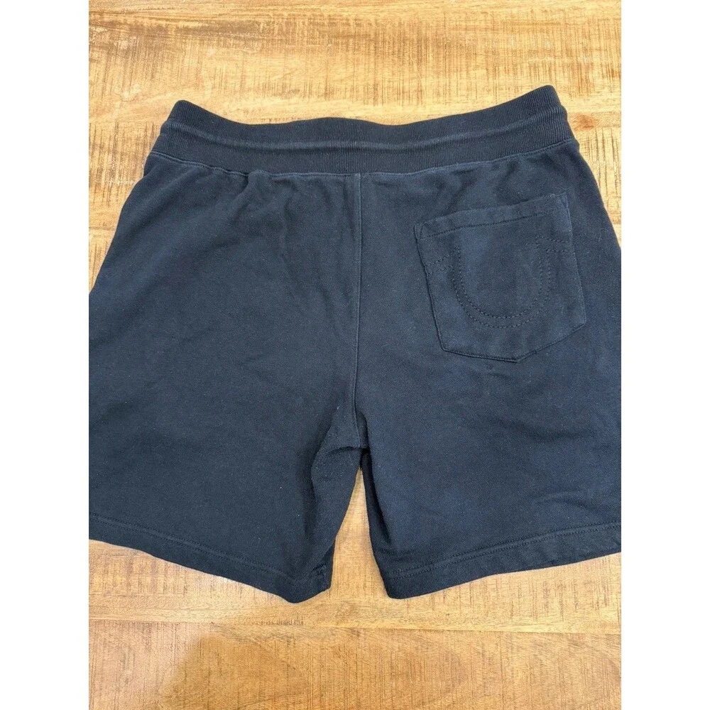 True Religion Men's Relaxed Fit Sweat Shorts Size Large‎ Black Shorts
